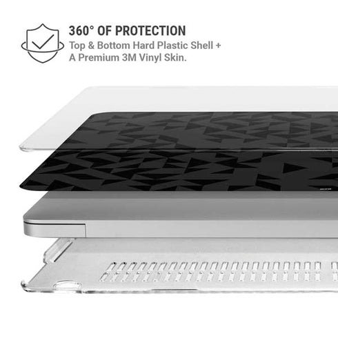 Black Geometric MacBook Air 15in (2023-2025) Case plus Skin